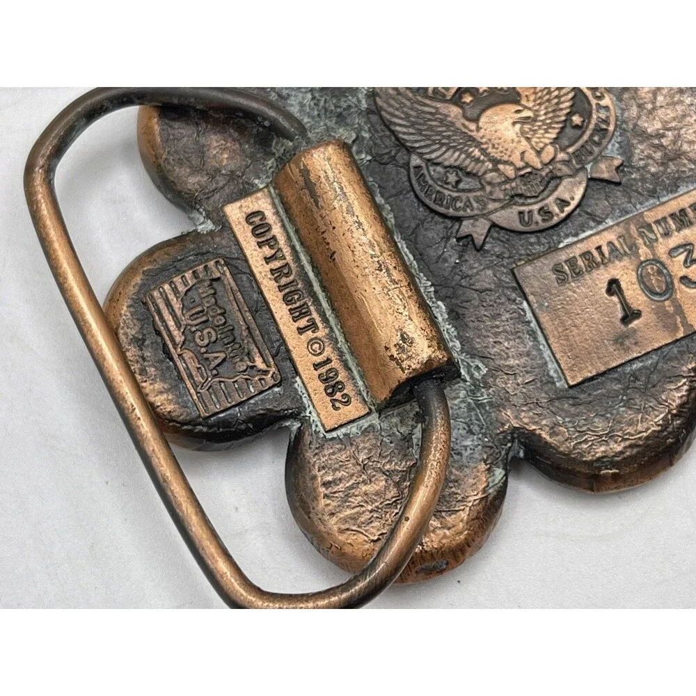 Vintage 1982 Indian Head Penny The Great American Buckle USA Belt Buckle